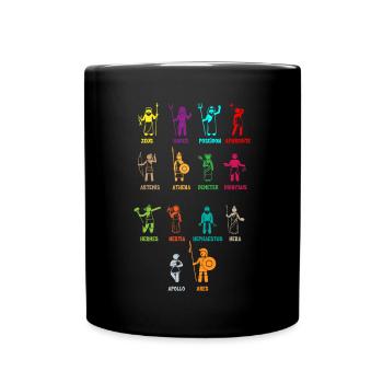 Griechische Mythologie, Griechischer Mythos Götter - Tasse einfarbig - Schwarz - Vorne
