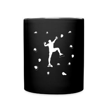 Wandkletterer, Aufstieg, Felsbrocken - Tasse einfarbig - Schwarz - Vorne