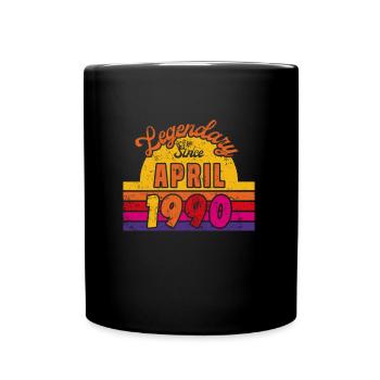 April 1990 - Birthday in April - Full Colour Mug - black - Front