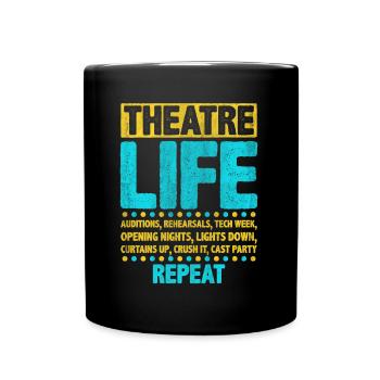 Funny Theatre Life - Tasse einfarbig - Schwarz - Vorne