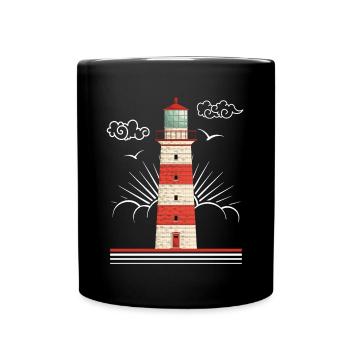 Leuchtturm - Tasse einfarbig - Schwarz - Vorne