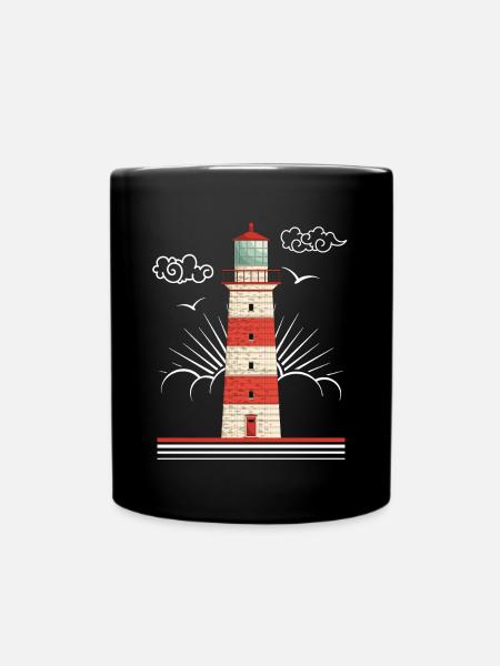 Leuchtturm - Tasse einfarbig - Schwarz