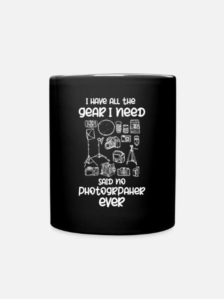 Fotografausrüstung, - Tasse einfarbig - Schwarz