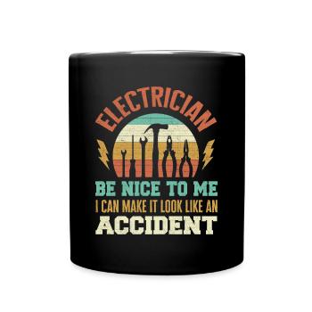 Électricien, Câbleur, Électricité - Mug uni - noir - Devant