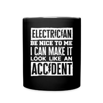 Électricien, Câbleur, Électricité - Mug uni - noir - Devant