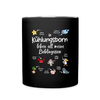 Meine Lieblingstiere in Kühlungsborn - Tasse einfarbig - Schwarz - Vorne