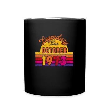 October 1973 - Birthday in October - Full Colour Mug - black - Front
