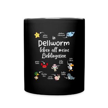 Meine Lieblingstiere in Pellworm - Tasse einfarbig - Schwarz - Vorne