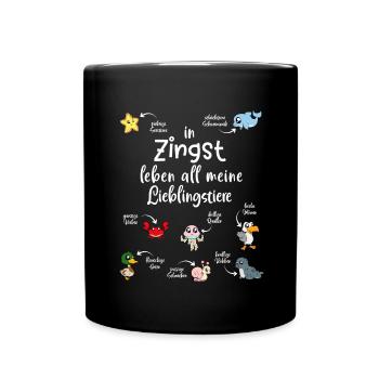 Meine Lieblingstiere in Zingst - Tasse einfarbig - Schwarz - Vorne