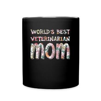 World's Best Veterinarian Mom Animal Doctor - Full Colour Mug - black - Front
