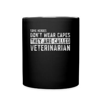 Certains héros ne portent pas de capes vétérinaire vétérinaire - Mug uni - noir - Devant