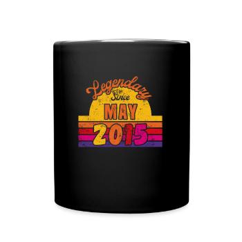 May 2015 - Geburtstag im Mai - Tasse einfarbig - Schwarz - Vorne