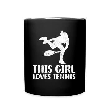 This girl Loves Tennis - Full Colour Mug - black - Front