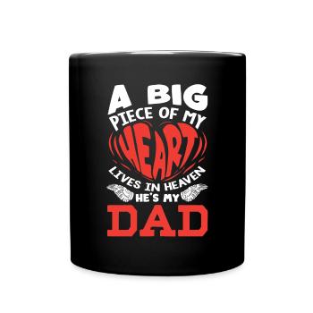 Peace of My Heart Is In Heaven, Papa Mourning - Full Colour Mug - black - Front