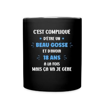 Compliqué beau gosse et 18 ans - Mug uni - noir - Devant