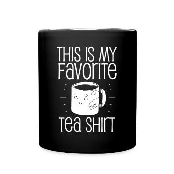 Favorite tea shirt, tea, tea drinker - Full Colour Mug - black - Front