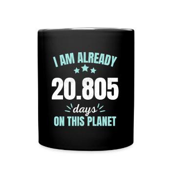Déjà 20805 Jours sur Cette Planète 57ème Anniversaire - Mug uni - noir - Devant