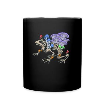 Frog skeleton with mushrooms - Full Colour Mug - black - Front