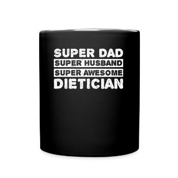 Super Dad Super Husband Super Awesome - Tasse einfarbig - Schwarz - Vorne