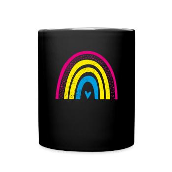 Pan Regenbogen Pan Flagge Queer LGBT Pansexuell - Tasse einfarbig - Schwarz - Vorne
