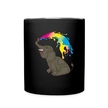 LGBT Elephant Pan Pride Month Gift Pansexual - Full Colour Mug - black - Front