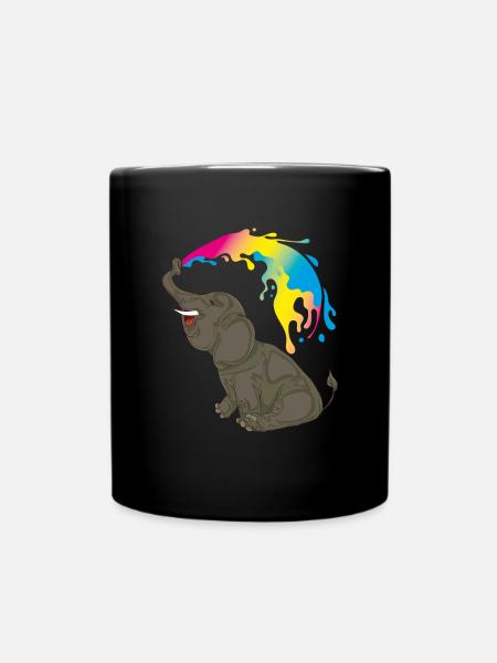 LGBT Elefant Pan Pride Month Geschenk Pansexuell - Tasse einfarbig - Schwarz