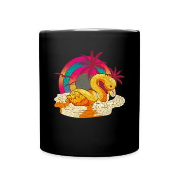 Flamingo - Tasse einfarbig - Schwarz - Vorne