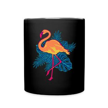 Rosa Flamingo Geschenk Sommer Zoo Tier Flamingo - Tasse einfarbig - Schwarz - Vorne