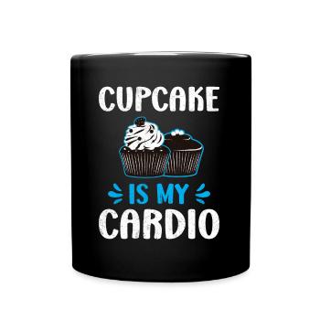 Cupcake est mon cardio - Mug uni - noir - Devant