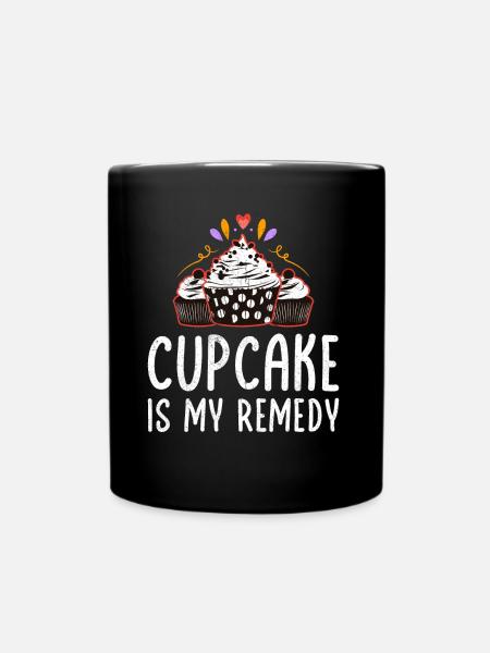 Cupcake Is My Remedy - Tasse einfarbig - Schwarz
