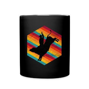 Wild West Western Rodeo Bull Riding Cowboy - Mug uni - noir - Devant