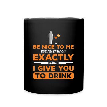 Barman Cocktail Bartender Barkeeper - Full Colour Mug - black - Front