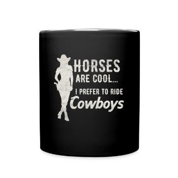 Wild West Western Rodeo Bull Riding Cowboy - Mug uni - noir - Devant