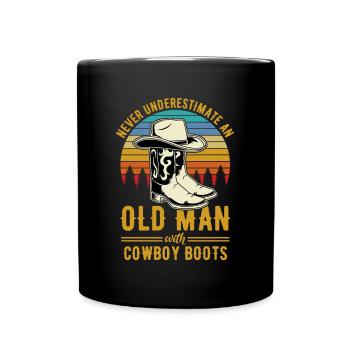 Wild West Western Rodeo Bull Riding Cowboy - Full Colour Mug - black - Front