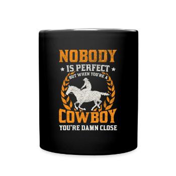 Wild West Western Rodeo Bull Riding Cowboy - Mug uni - noir - Devant