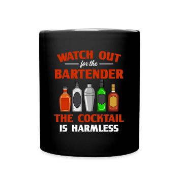 Barman Cocktail Bartender Barkeeper - Full Colour Mug - black - Front