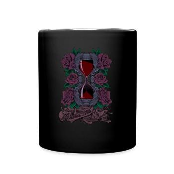 Bones and Roses - Gothic Hourglass - Full Colour Mug - black - Front