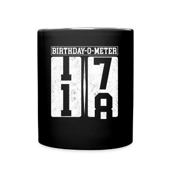Birthday-O-Meter 18 Happy 18th Birthday Celebrant - Tasse einfarbig - Schwarz - Vorne