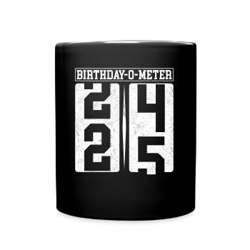 Birthday-O-Meter 25 Happy 25th Birthday Celebrant - Full Colour Mug - black - Front