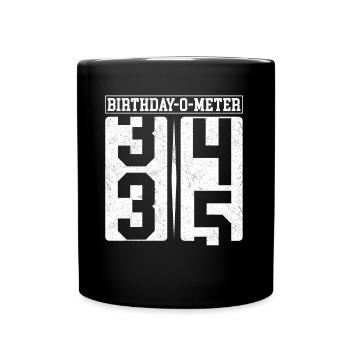 Birthday-O-Meter 35 Happy 35th Birthday Celebrant - Full Colour Mug - black - Front