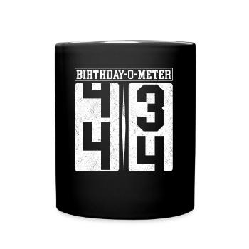 Birthday-O-Meter 44 Happy 44th Birthday Celebrant - Full Colour Mug - black - Front