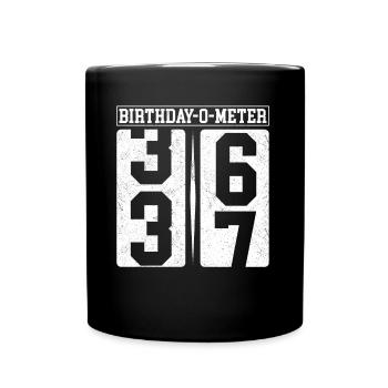 Birthday-O-Meter 37 Happy 37th Birthday Celebrant - Full Colour Mug - black - Front