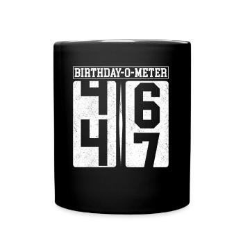 Birthday-O-Meter 47 Happy 47th Birthday Celebrant - Full Colour Mug - black - Front