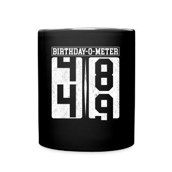 Birthday-O-Meter 49 Happy 49th Birthday Celebrant - Full Colour Mug - black - Front