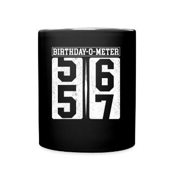 Birthday-O-Meter 57 Happy 57th Birthday Celebrant - Full Colour Mug - black - Front