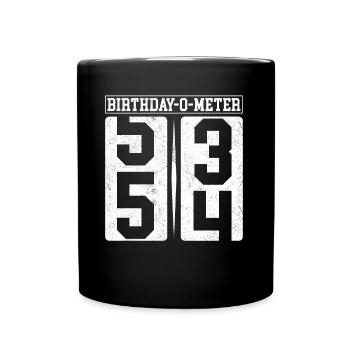 Birthday-O-Meter 54 Happy 54th Birthday Celebrant - Full Colour Mug - black - Front