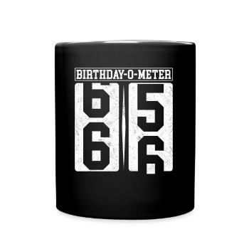 Birthday-O-Meter 66 Happy 66th Birthday Celebrant - Full Colour Mug - black - Front