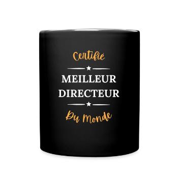 Certifié meilleur directeur du monde - Mug uni - noir - Devant