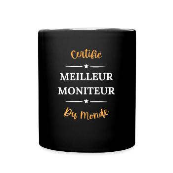 Certifié meilleur moniteur du monde - Mug uni - noir - Devant