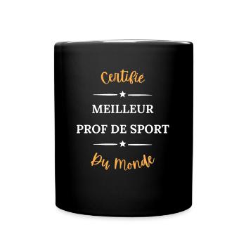 Certifié meilleur prof de sport du monde - Mug uni - noir - Devant